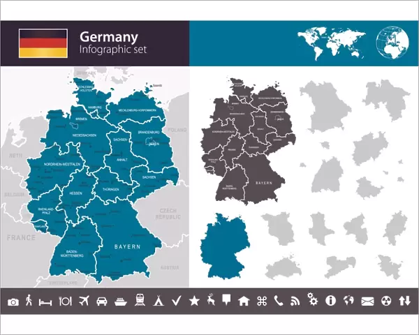 Germany - Infographic map - illustration