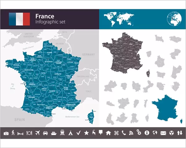 France - Infographic map - illustration