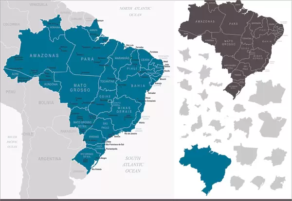 Brazil - Infographic map - illustration