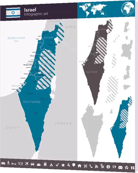 Israel - Infographic map - illustration