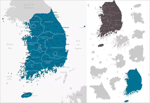South Korea - Infographic map - illustration