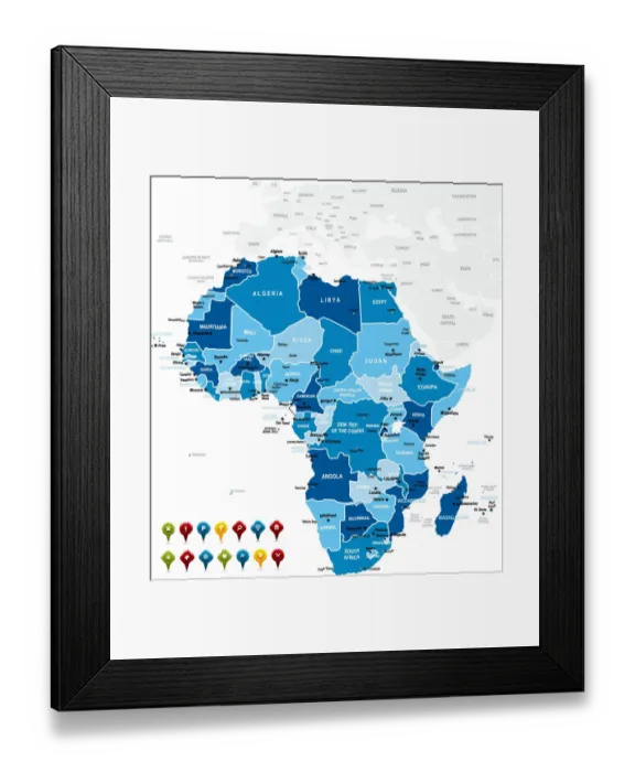 Framed Print : Africa Map Framed Print : Africa Map