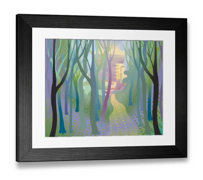 Framed Print : Soft undulating forest with path