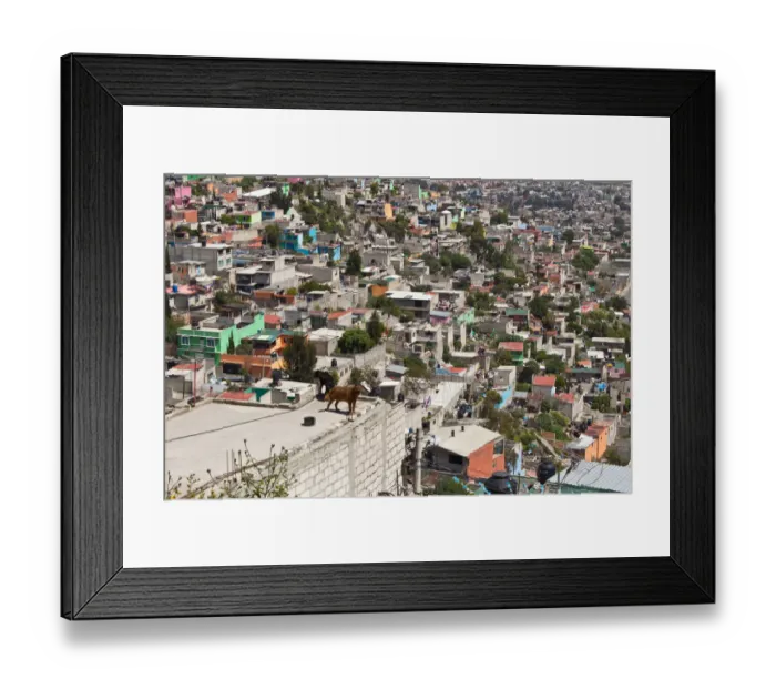 Framed Print : Roofs in Mexico city favela landscape Framed Print : Roofs in Mexico city favela landscape