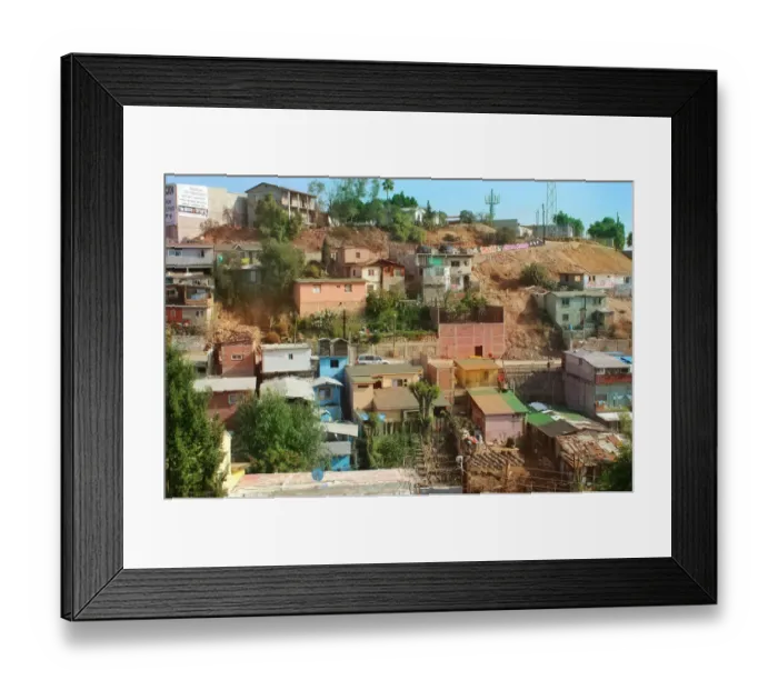 Framed Print : Favela Style Housing in Tijuana, Mexico Framed Print : Favela Style Housing in Tijuana, Mexico