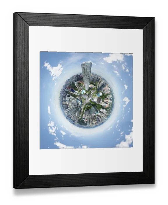 Framed Print : 360-degree View above ION Orchard, Singapore Framed Print : 360-degree View above ION Orchard, Singapore
