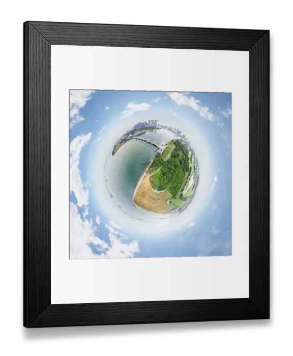 Framed Print : 360 Little Planet of Marina East Park, Singapore Framed Print : 360 Little Planet of Marina East Park, Singapore