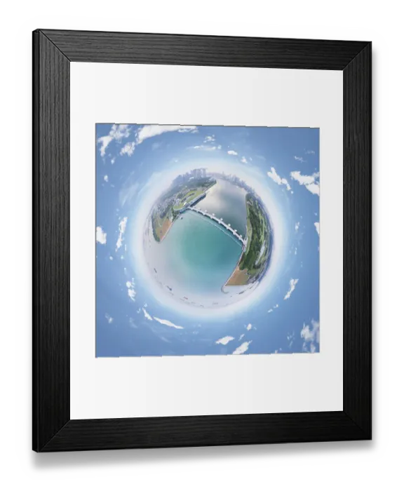 Framed Print : Magnificent Bird s-eye View of Marina Barrage Framed Print : Magnificent Bird s-eye View of Marina Barrage