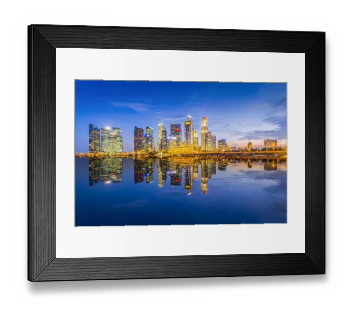 Framed Print : Singapore Reflection City at Night Framed Print : Singapore Reflection City at Night