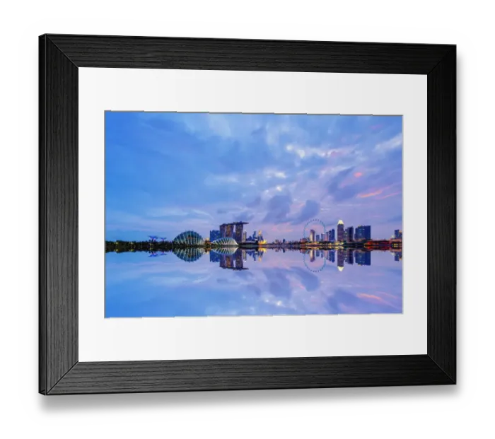Framed Print : Singapore Cityscape at blue hour Framed Print : Singapore Cityscape at blue hour