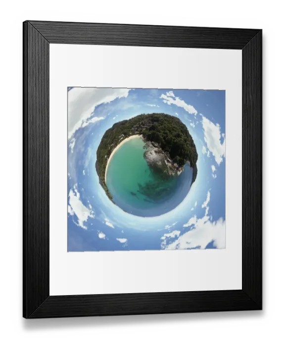 Framed Print : 360A Little Planet above Crystal Clear Water in Karon, Thailand Framed Print : 360A Little Planet above Crystal Clear Water in Karon, Thailand