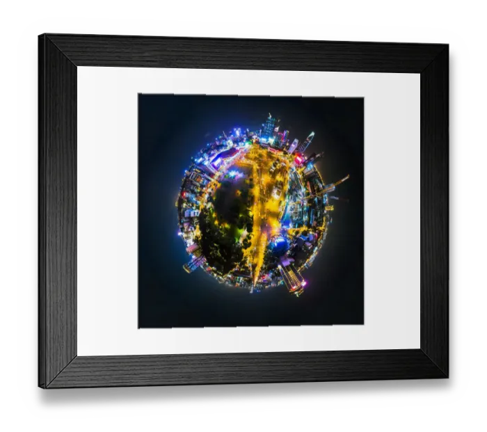 Framed Print : 360-degree Vivid Night View of Saigon, Vietnam Framed Print : 360-degree Vivid Night View of Saigon, Vietnam
