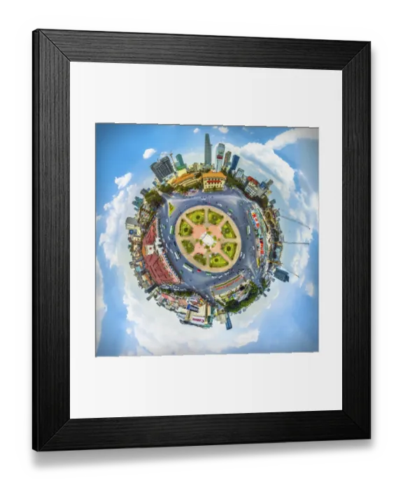 Framed Print : 360-degree Aerial View of Saigon, Vietnam Framed Print : 360-degree Aerial View of Saigon, Vietnam