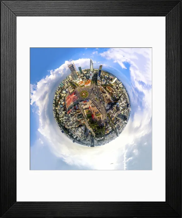 Framed Print : Aerial View of a Sunny Day in Saigon, Vietnam Framed Print : Aerial View of a Sunny Day in Saigon, Vietnam