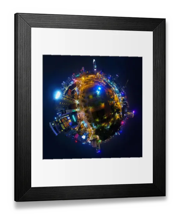 Framed Print : 360A Aerial Night View of Saigons Downtown Framed Print : 360A Aerial Night View of Saigons Downtown