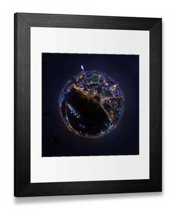 Framed Print : 360A Panoramic View of Saigon at Night, Vietnam Framed Print : 360A Panoramic View of Saigon at Night, Vietnam