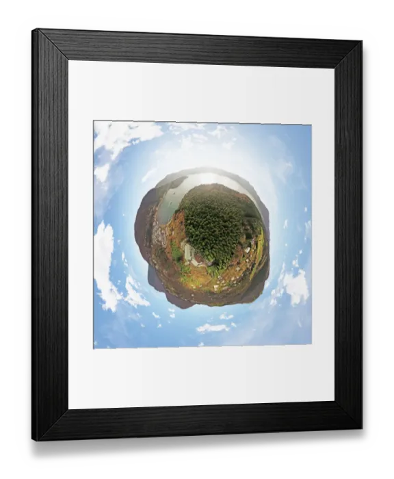 Framed Print : 360 Aerial Little Planet of Lake Ashi, Japan Framed Print : 360 Aerial Little Planet of Lake Ashi, Japan