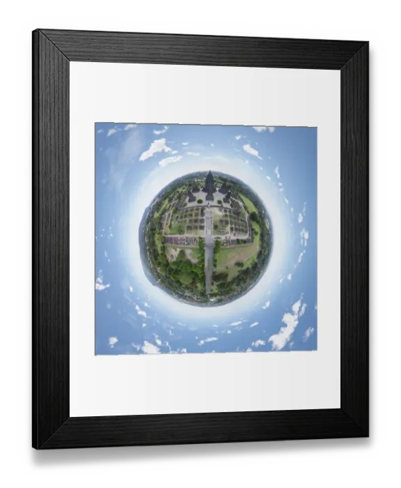 Framed Print : 360 Aerial Panorama of Prambanan, Indonesia Framed Print : 360 Aerial Panorama of Prambanan, Indonesia