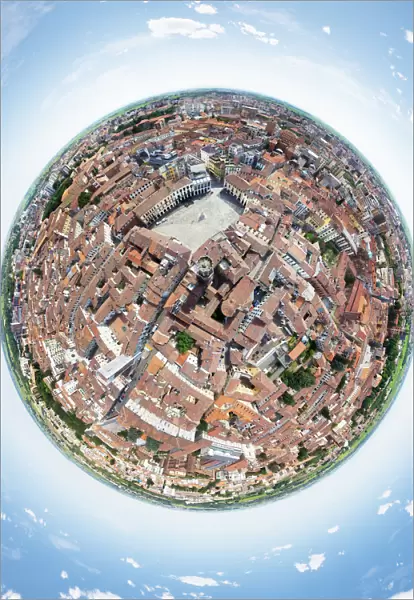 360A Air View of Piazza Cavour, Italy