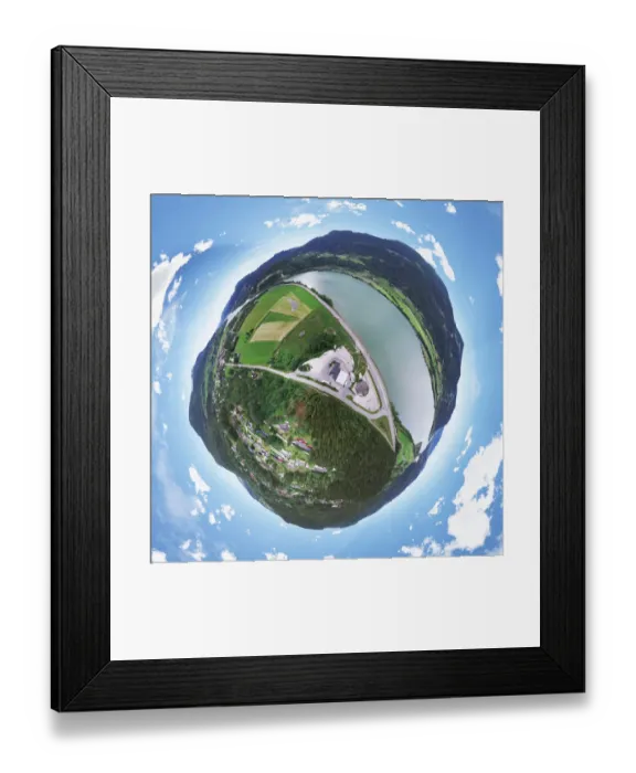 Framed Print : 360A Aerial Panorama of Favang, Norway Framed Print : 360A Aerial Panorama of Favang, Norway