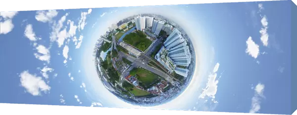 Singapore Skyline in 360A Perspective