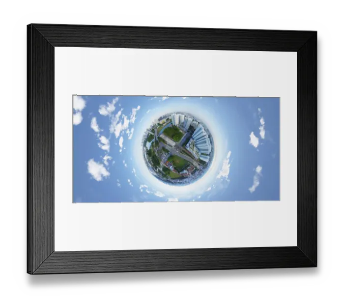 Framed Print : Singapore Skyline in 360A Perspective Framed Print : Singapore Skyline in 360A Perspective