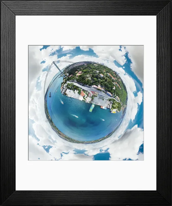 Framed Print : Bosphorus, Istanbul in 360A Perspective