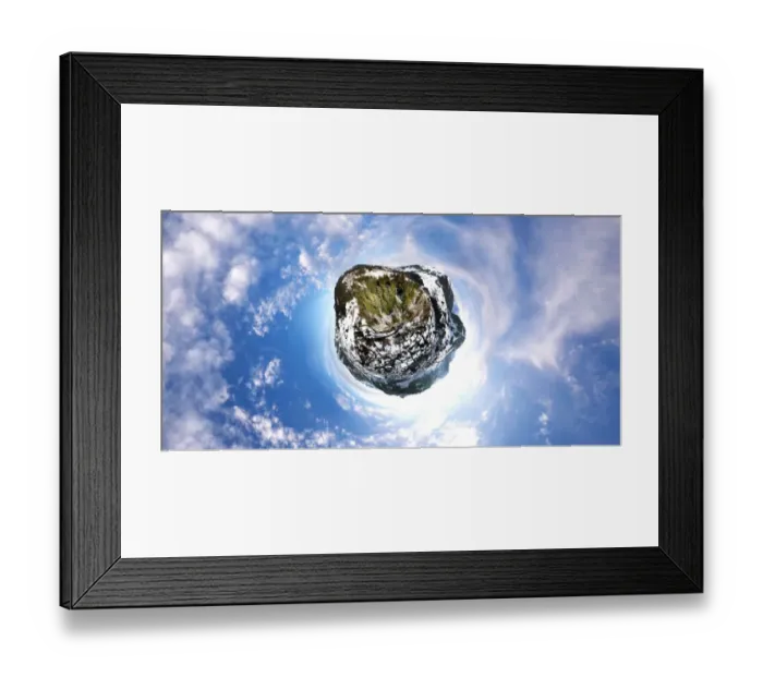 Framed Print : 360A Aerial View of Winter in Gstaad, Switzerla
