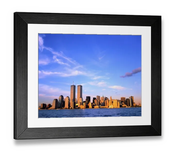 Framed Print : USA, New York, Lower Manhattan, Hudson River in foreground Framed Print : USA, New York, Lower Manhattan, Hudson River in foreground