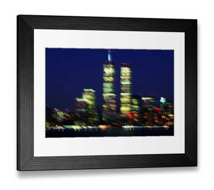 Framed Print : USA, New York City, skyline with World Trade Center, night (blurred) Framed Print : USA, New York City, skyline with World Trade Center, night (blurred)