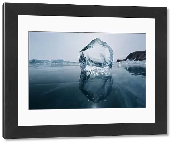 Crystall ice of Baikal lake, Olkhon island