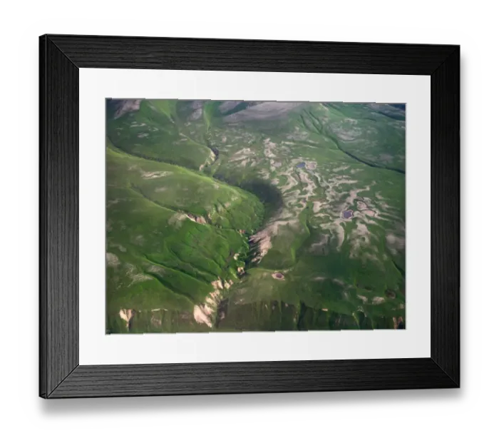 Framed Print : Ravine. Natural landscape of Bering island (Commander islands).View from airplane Framed Print : Ravine. Natural landscape of Bering island (Commander islands).View from airplane