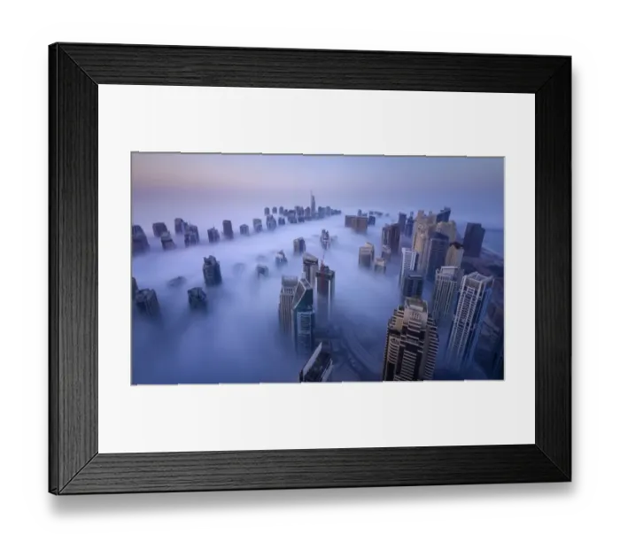 Framed Print : Fog in Dubai Marina
