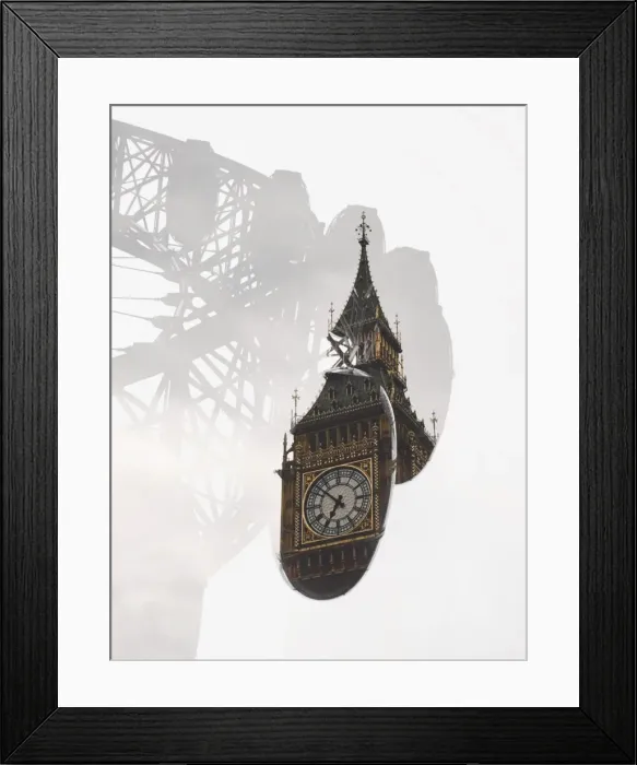 Framed Print : Double exposure of London Framed Print : Double exposure of London