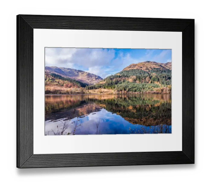 Framed Print : Tranquil Loch Eck in sunshine, Benmore, Cowal
