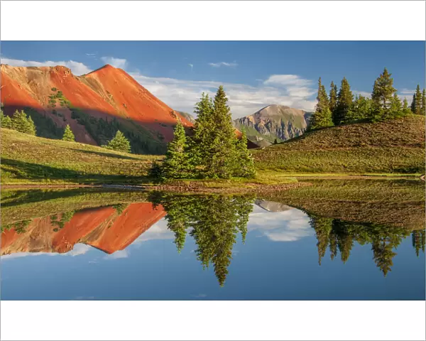 Red Mountain and reflecting ponds