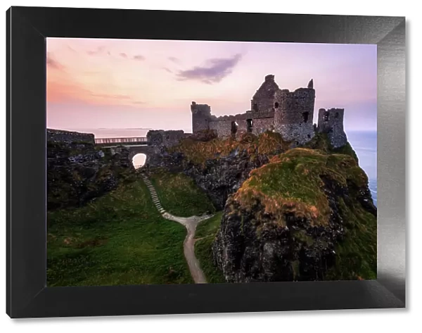 Iconic Ruin of Dunluce Castle, County Antrim, Northern Ireland