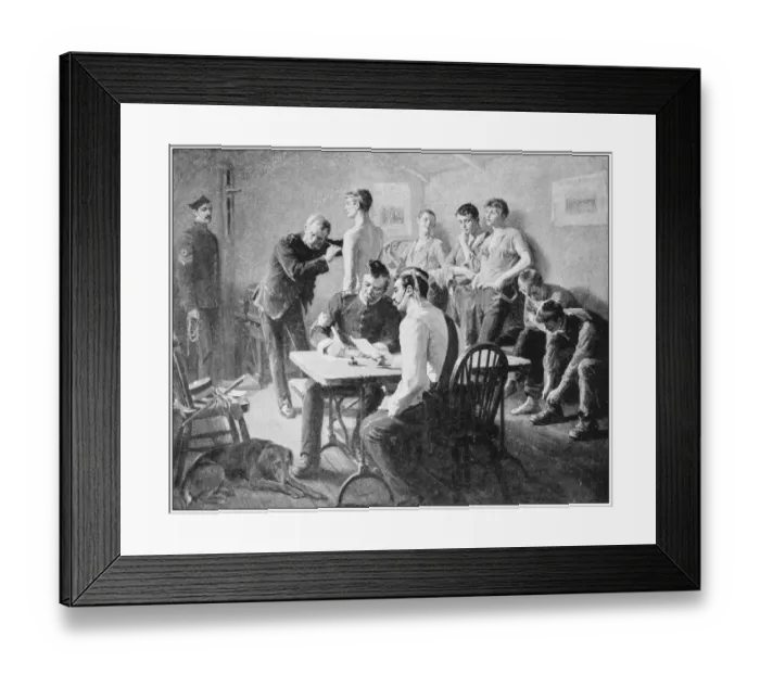 Framed Print : Antique photo of paintings: Doctor visiting soldiers Framed Print : Antique photo of paintings: Doctor visiting soldiers