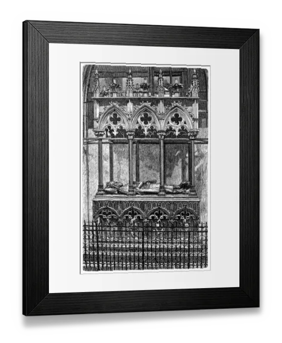 Framed Print : King Casimir IV and his wife Elisabeth in a tomb in the chapel of the Wawel Castle in KrakAow, Poland