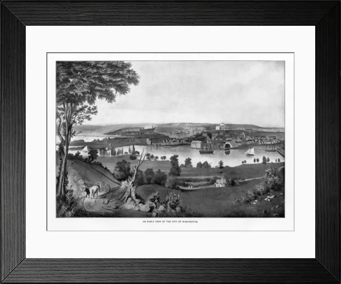 Framed Print : Early Illustration of The U. S. Capital, Washington, D. C. United States, Antique American Illustration, 1900 Framed Print : Early Illustration of The U. S. Capital, Washington, D. C. United States, Antique American Illustration, 1900