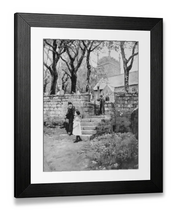Framed Print : Antique photo of paintings: Cemetery