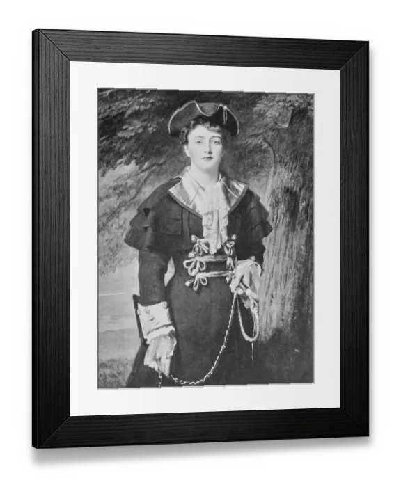 Framed Print : Antique photo of paintings: Woman