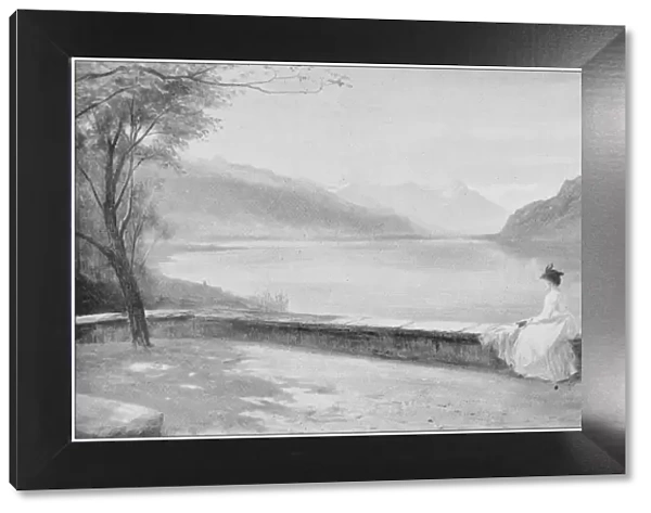 Antique photo of paintings: Lake Geneva