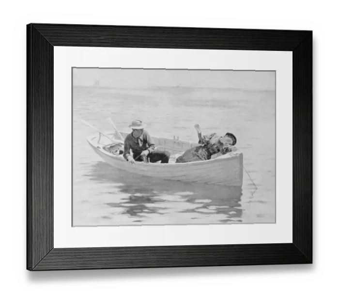 Framed Print : Antique photo of paintings: Couple on boat Framed Print : Antique photo of paintings: Couple on boat