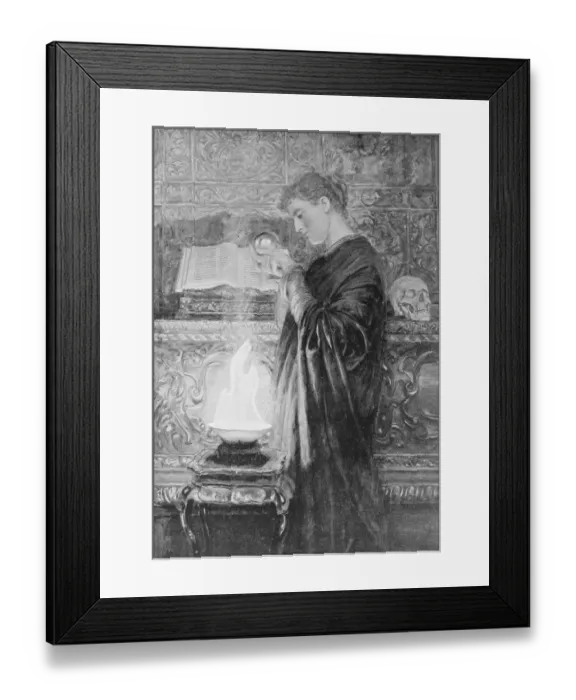 Framed Print : Antique photo of paintings: Student of necromancy Framed Print : Antique photo of paintings: Student of necromancy