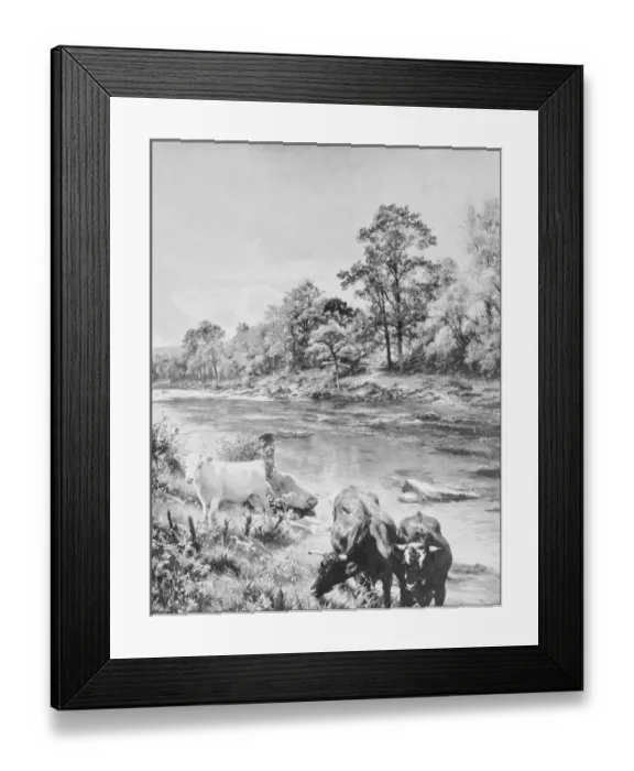 Framed Print : Antique photo of paintings: Landscape Framed Print : Antique photo of paintings: Landscape