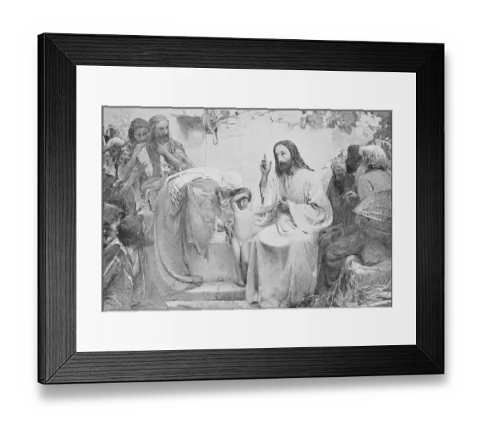Framed Print : Antique photo of paintings: Christ and the little child Framed Print : Antique photo of paintings: Christ and the little child