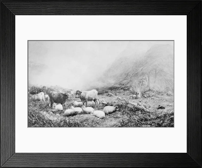 Framed Print : Antique photo of paintings: Landscape Framed Print : Antique photo of paintings: Landscape