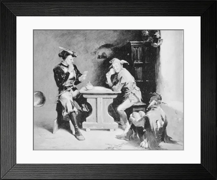 Framed Print : Antique photo of paintings: Playing cards with jokers Framed Print : Antique photo of paintings: Playing cards with jokers