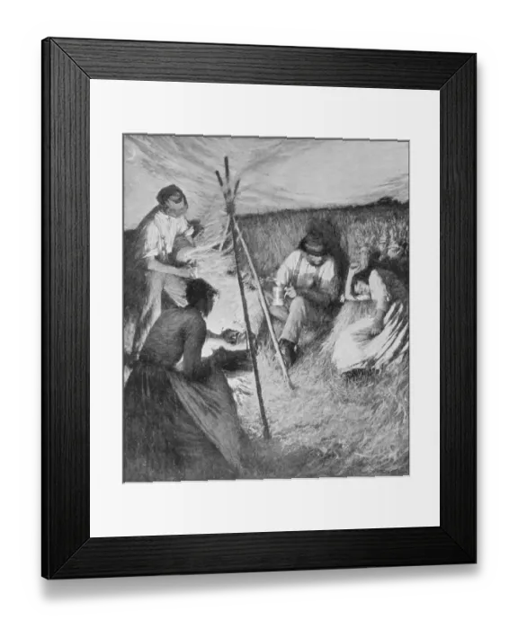 Framed Print : Antique photo of paintings: Harvesters at Supper Framed Print : Antique photo of paintings: Harvesters at Supper